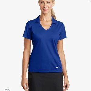 Nike 637165 Ladies Dri-FIT Vertical Mesh Polo - Gym Blue NWT size S